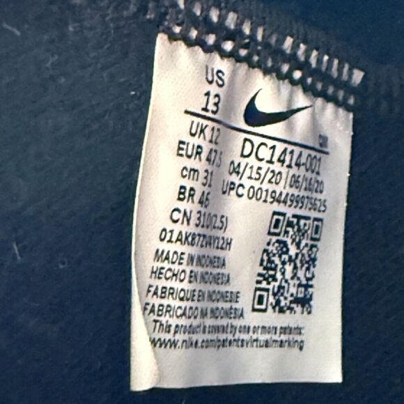 Nike Blazer Mid Mens 13 Shoes Black Blue Yellow Athletic Sneakers Peace Love - Picture 10 of 11